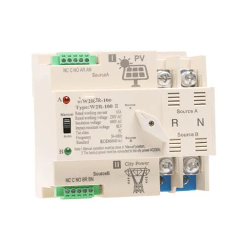 Interruptor de transferencia automática del generador W2R-2P para energía fotovoltaica